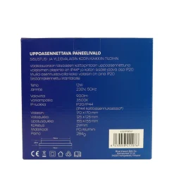 LED-paneelivalaisin Led Energie, 12W, 900lm, 3500K, 170x170mm, neliö, sisäänrakennettu liitäntälaite