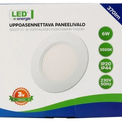LED-paneelivalaisin Led Energie 6216, 6W, 3500K, Ø120mm
