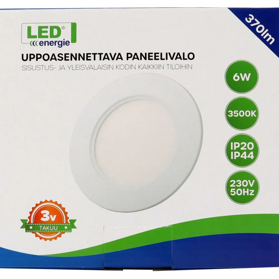LED-paneelivalaisin Led Energie 6216, 6W, 3500K, Ø120mm
