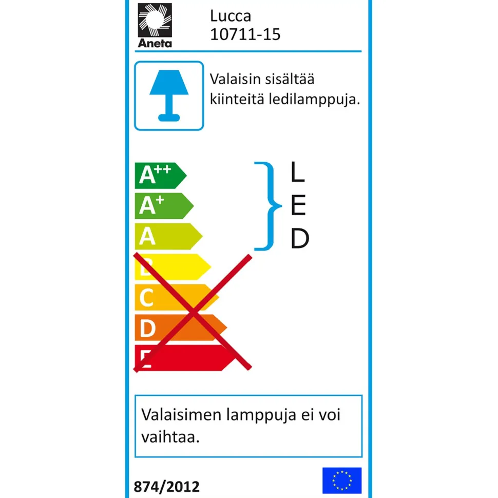 LED-peilivalaisin Aneta Lighting Lucca IP44 musta