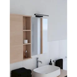 LED-peilivalaisin Eglo Regello-z connect.z 60cm, säädettävä värilämpötila, himmennettävä, IP44, seinään tai peilikaapin päälle, musta