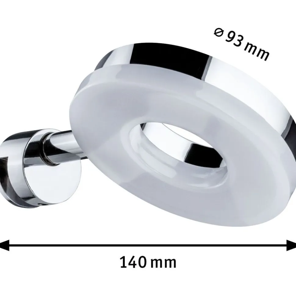 LED-peilivalo Paulmann Becrux, 3000K, kromi