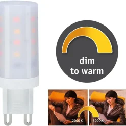 LED-pistokantalamppu Paulmann Pin Base, G9, 270lm, 4W, säädettävä värilämpötila, kirkas