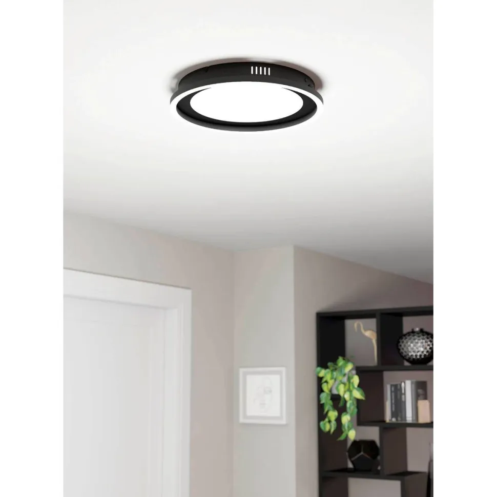 LED-Plafondi Eglo Calagrano Ø38cm värivaihto + kaukosäädin musta/valkoinen