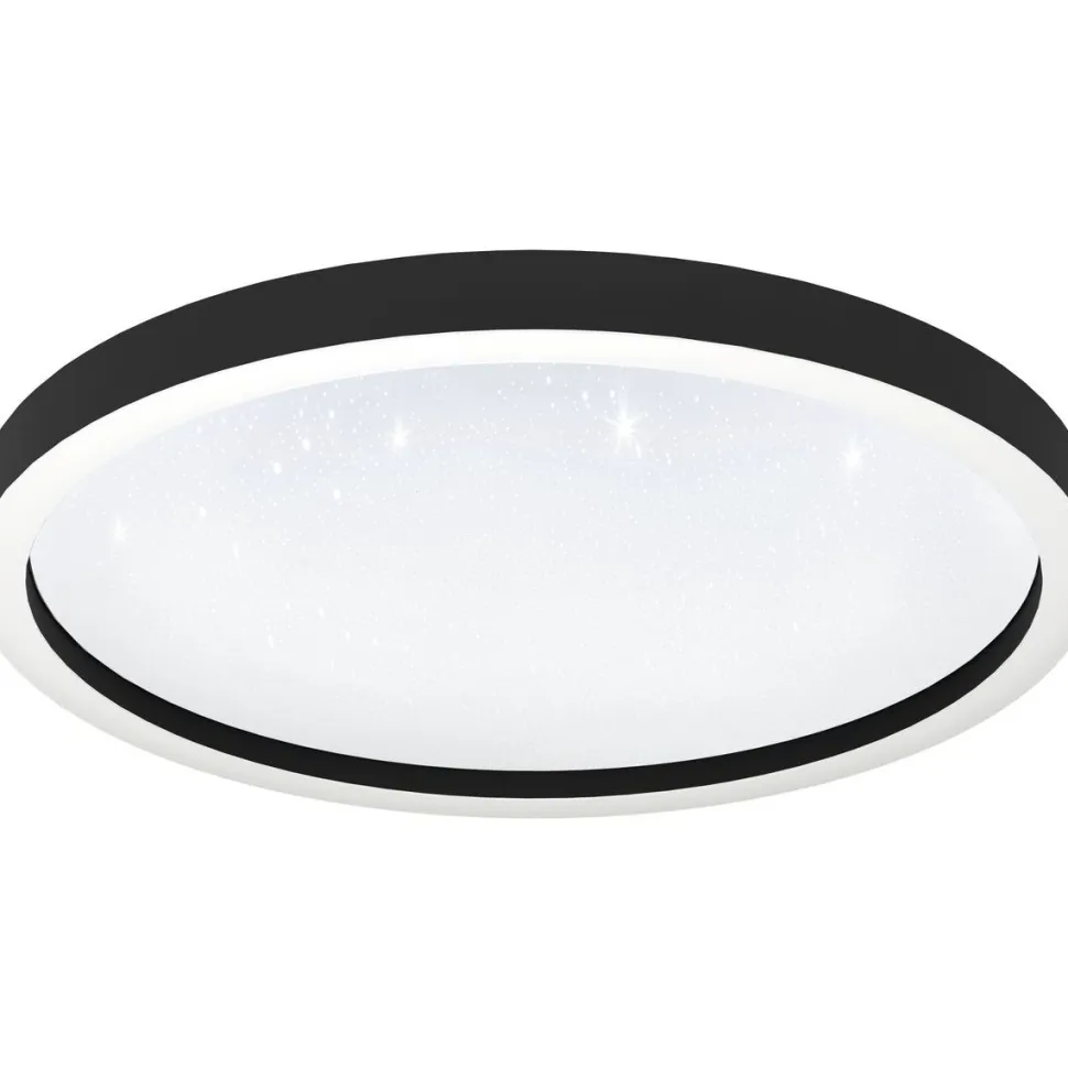 LED-Plafondi Eglo connect.z Montemorelos-z 34.5W Ø57cm musta/kristalliefekti