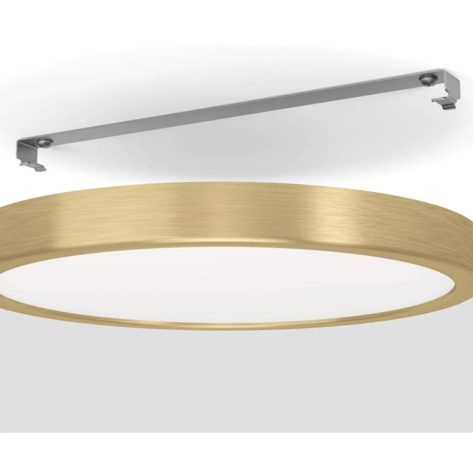 LED-Plafondi Eglo Fueva 5 17W Ø21cm harjattu messinki/valkoinen