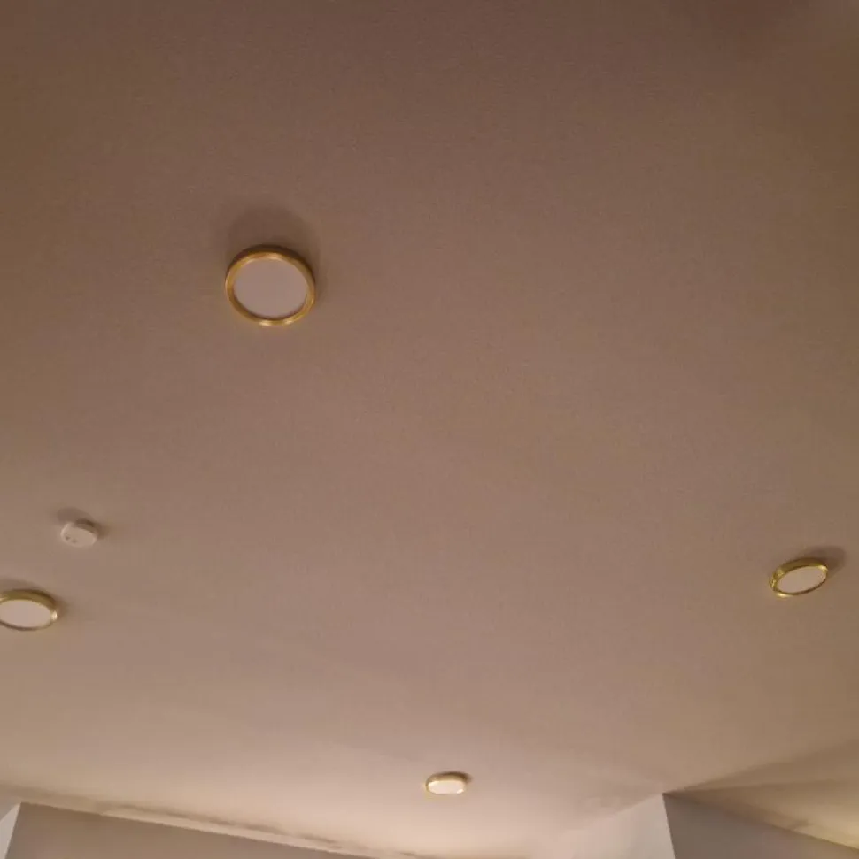 LED-Plafondi Eglo Fueva 5 17W Ø21cm harjattu messinki/valkoinen