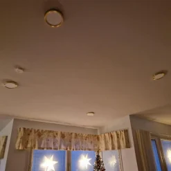 LED-Plafondi Eglo Fueva 5 17W Ø21cm harjattu messinki/valkoinen