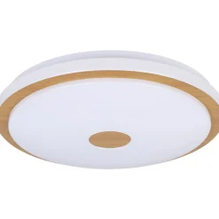 LED-Plafondi Eglo Lanciano 1 24W Ø38cm värivaihto + kaukosäädin valkoinen/puu