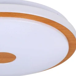 LED-Plafondi Eglo Lanciano 1 24W Ø38cm värivaihto + kaukosäädin valkoinen/puu
