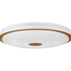 LED-Plafondi Eglo Lanciano 1 24W Ø38cm värivaihto + kaukosäädin valkoinen/puu
