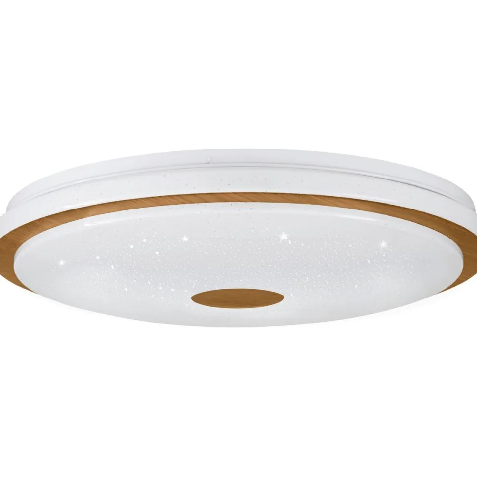 LED-Plafondi Eglo Lanciano 1 24W Ø38cm värivaihto + kaukosäädin valkoinen/puu