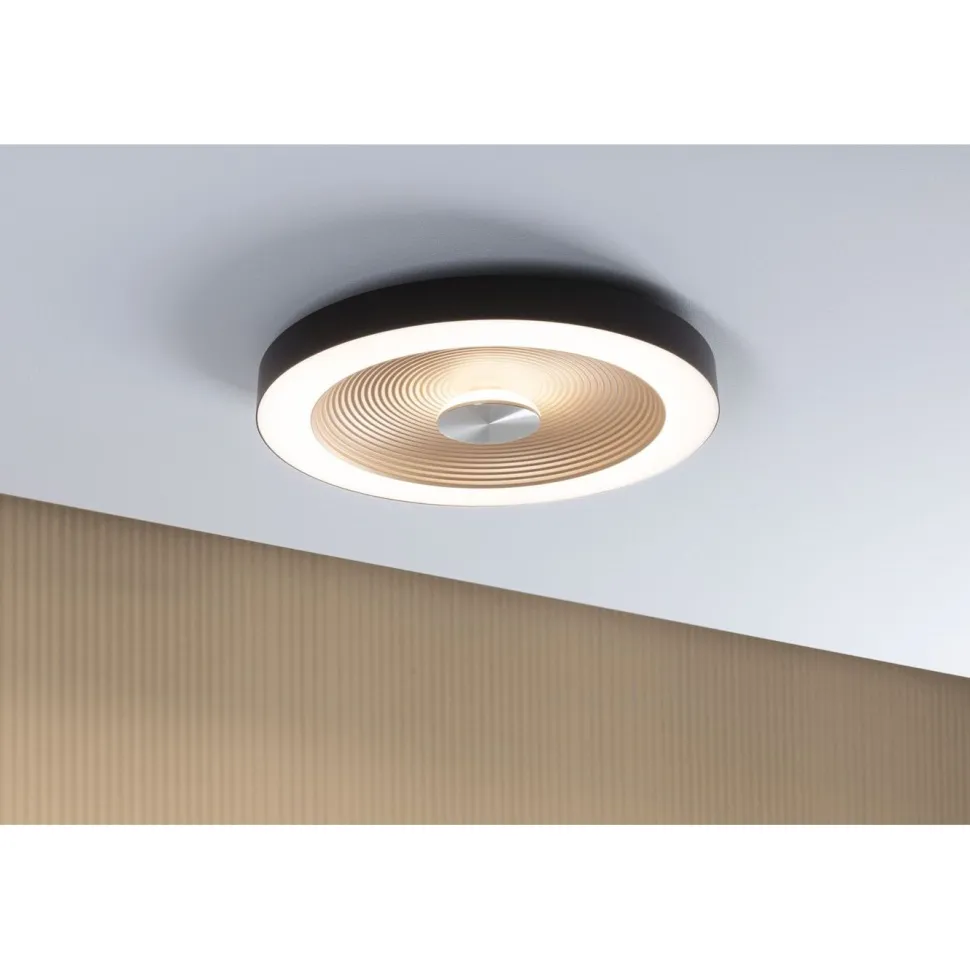 LED-plafondi Paulmann Volea Ø32cm IP44 3000K 470lm/1650lm 3.5/13W himmennettävä musta/kulta
