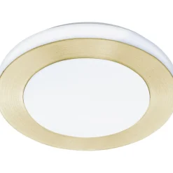 LED-Plafondi Eglo Carpi Ø30cm harjattu messinki/valkoinen