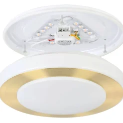 LED-Plafondi Eglo Carpi Ø30cm harjattu messinki/valkoinen