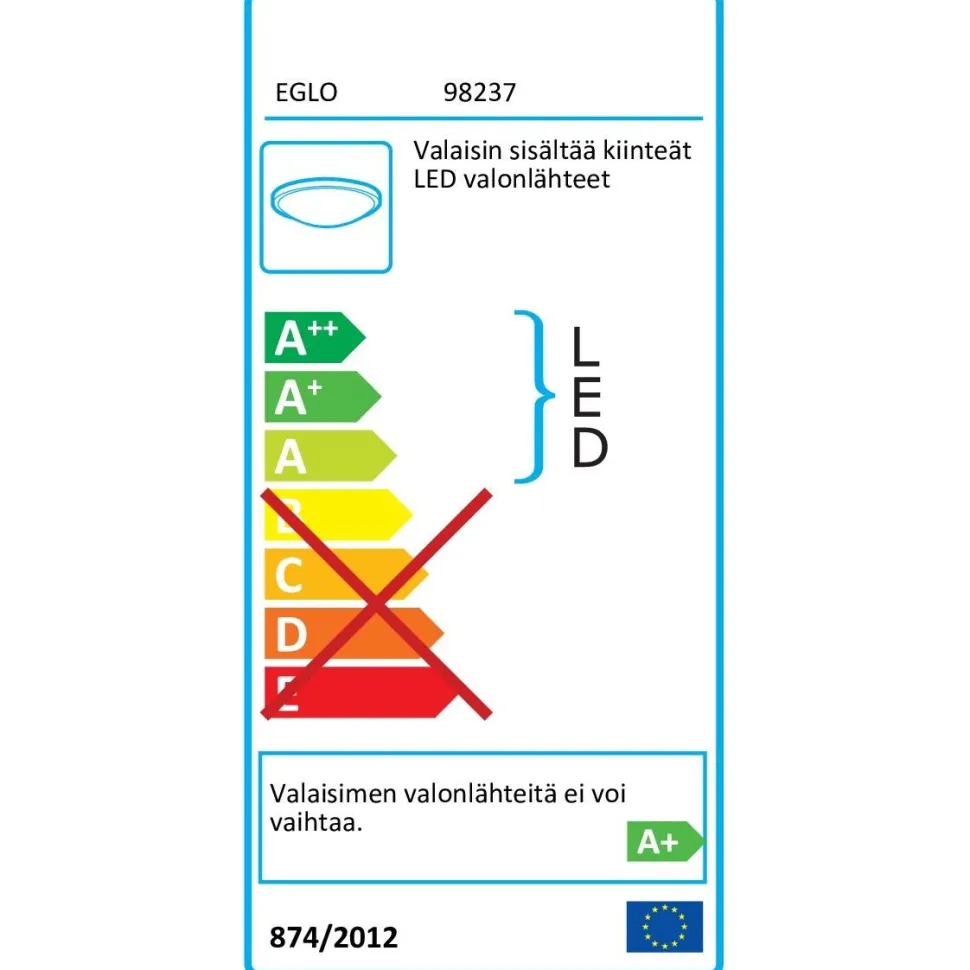 LED-plafondi Eglo Frania-A Ø570 mm valkoinen