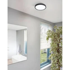 LED-Plafondi Eglo Fueva 5 Ø28,5cm 3000K musta pyöreä pinta-asennettava