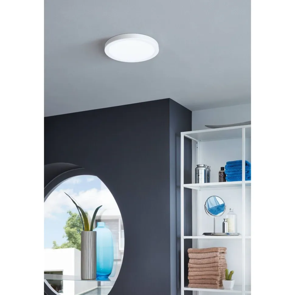 LED-Plafondi Eglo Fueva 5, 3000K valkoinen pyöreä pinta-asennettava vaihdettava LED eri kokoja