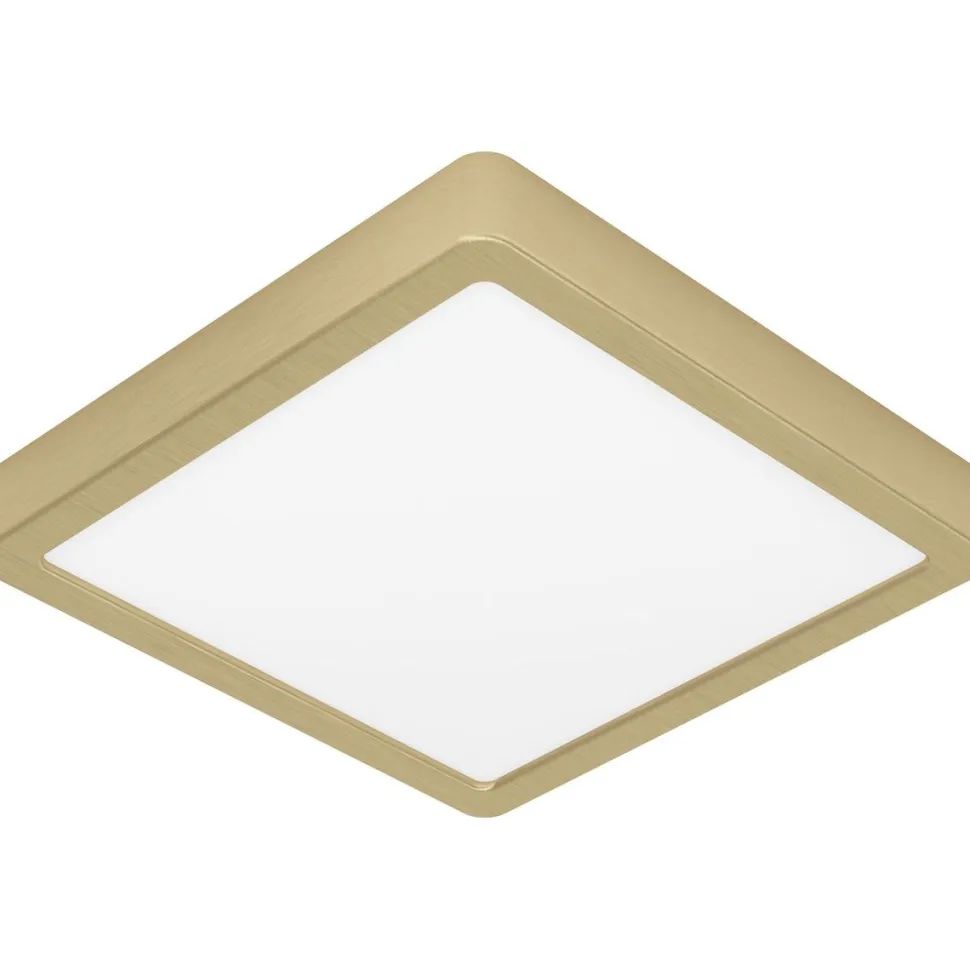 LED-Plafondi Eglo Fueva 5 17W 21x21cm harjattu messinki/valkoinen