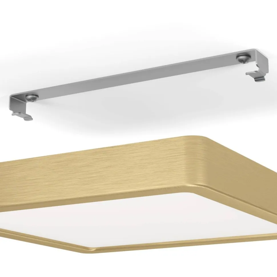LED-Plafondi Eglo Fueva 5 17W 21x21cm harjattu messinki/valkoinen