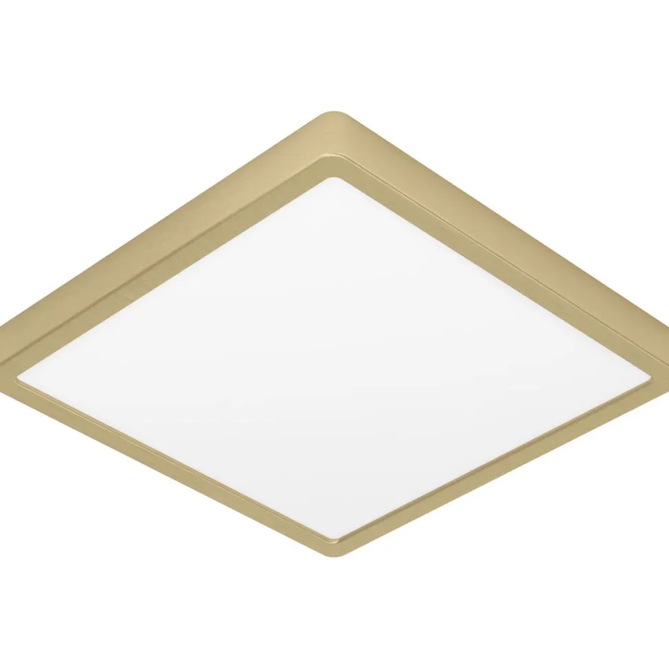 LED-Plafondi Eglo Fueva 5 17W 21x21cm harjattu messinki/valkoinen