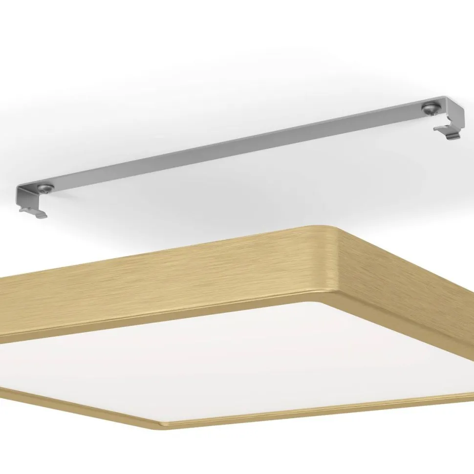 LED-Plafondi Eglo Fueva 5 17W 21x21cm harjattu messinki/valkoinen