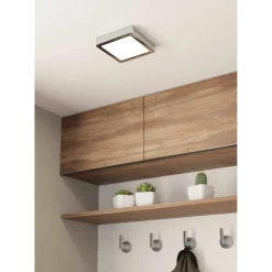 LED-Plafondi Eglo Fueva 5 11W 16x16cm IP44 kromi/valkoinen
