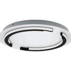 LED-Plafondi Eglo Zampote 25W Ø42cm himmennettävä valkoinen/musta