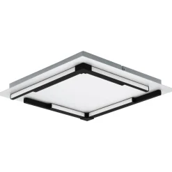 LED-Plafondi Eglo Zampote 25W 38x38cm himmennettävä valkoinen/musta