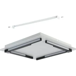LED-Plafondi Eglo Zampote 25W 38x38cm himmennettävä valkoinen/musta