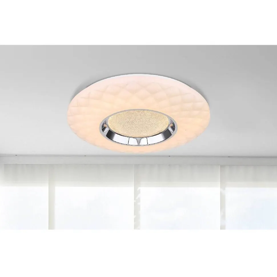 LED-plafondi Globo Magnifique Ø49cm 30W himmennettävä valkoinen