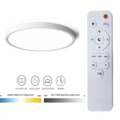 LED-plafondi LED Energie 20 W 2000 lm IP40 CCT kaukosäädin Ø300 mm valkoinen