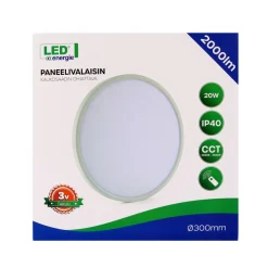 LED-plafondi LED Energie 20 W 2000 lm IP40 CCT kaukosäädin Ø300 mm valkoinen