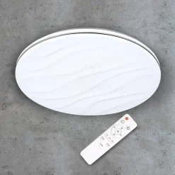 LED-plafondi Polux Desert Ø38cm 24W himmennettävä valkoinen