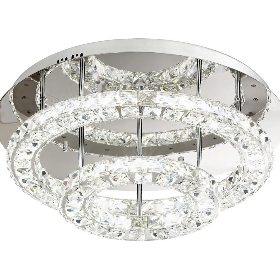 LED-plafondi Toneria Ø 550x220 mm kromi kristalli