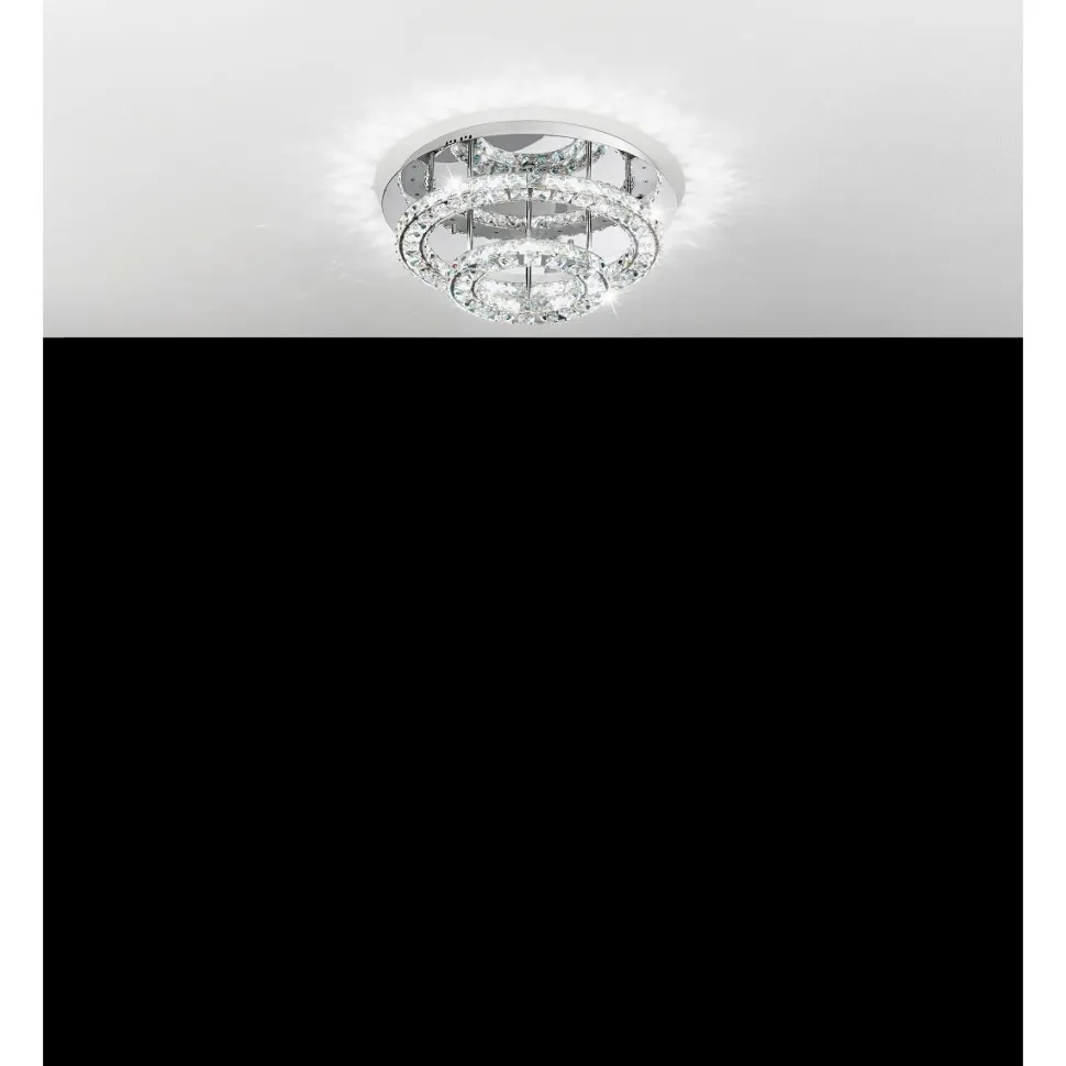 LED-plafondi Toneria Ø 550x220 mm kromi kristalli