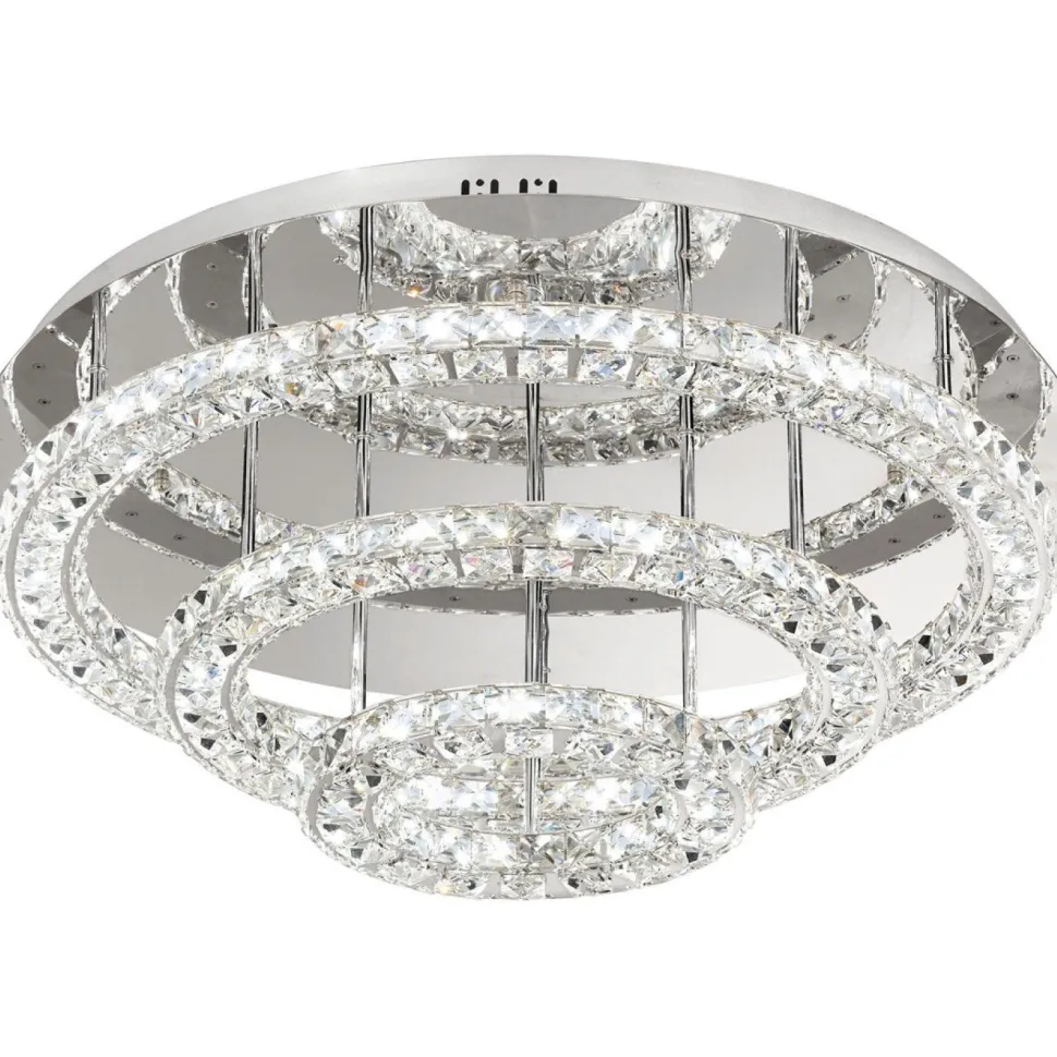 LED-plafondi Toneria Ø 750x300 mm kromi kristalli