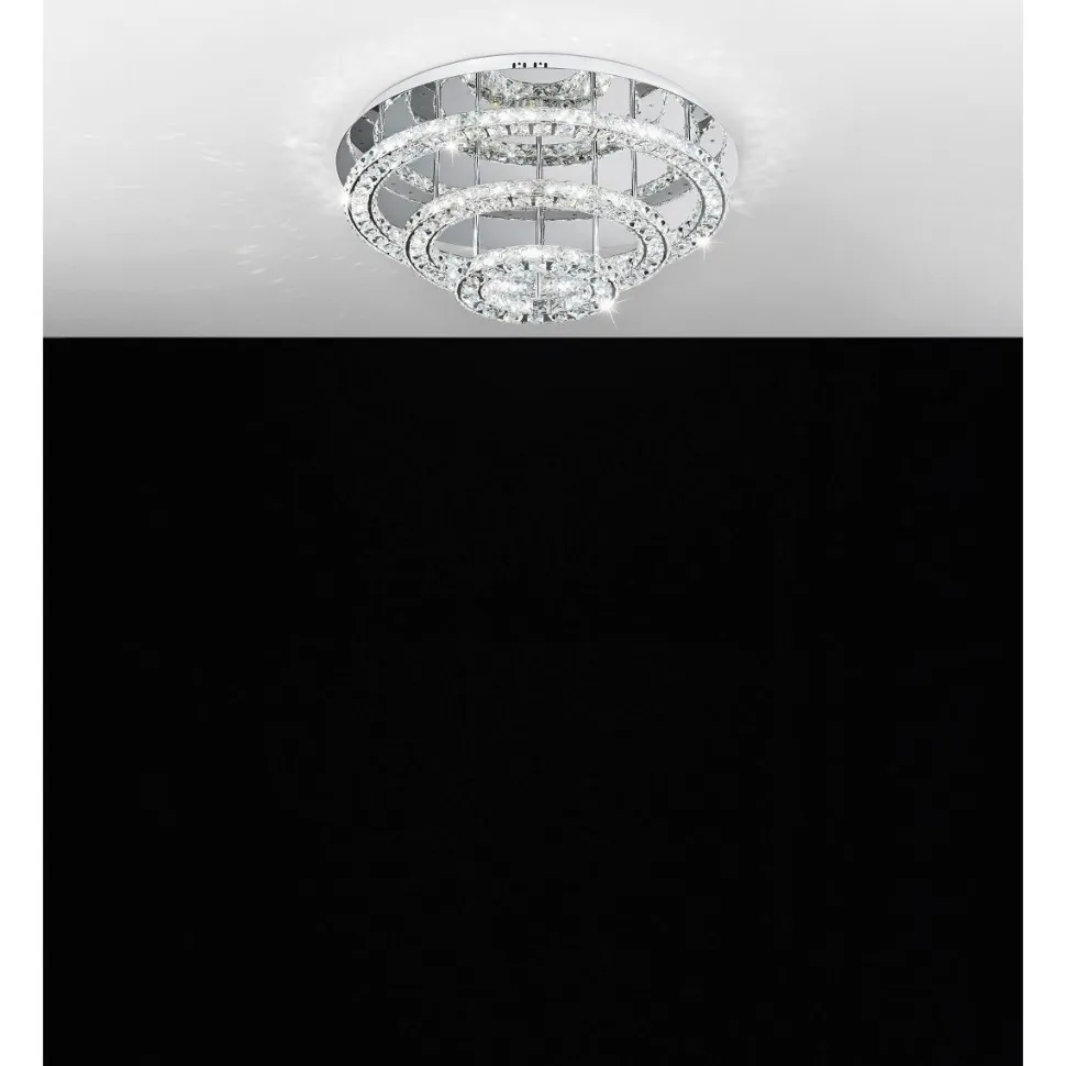 LED-plafondi Toneria Ø 750x300 mm kromi kristalli