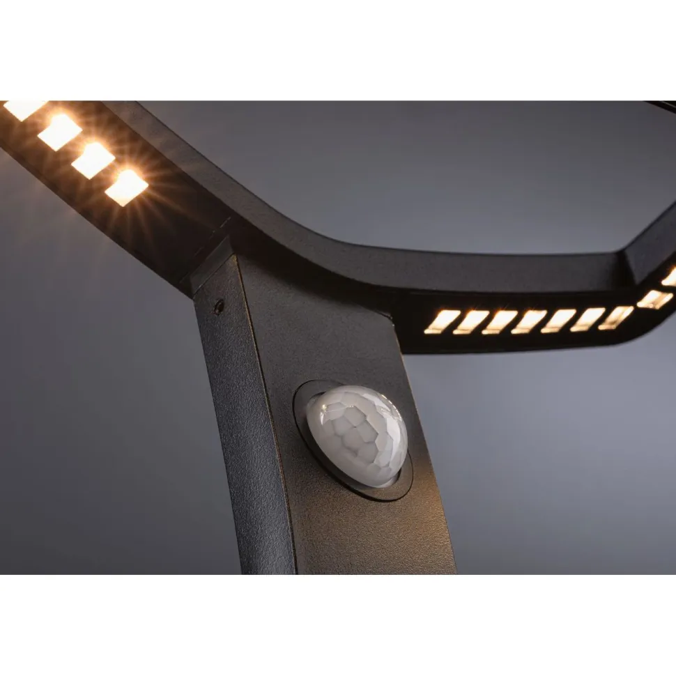 LED-pollarivalaisin Paulmann Alara 665mm 3000K 10W 450lm hämäräohjattu liiketunnistin IR antrasiitti