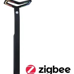 LED-pollarivalaisin Paulmann Alara Smart Home Zigbee 3.0 665mm hämäräohjattu liiketunnistin IR RGBW+ 10W 450lm antrasiitti