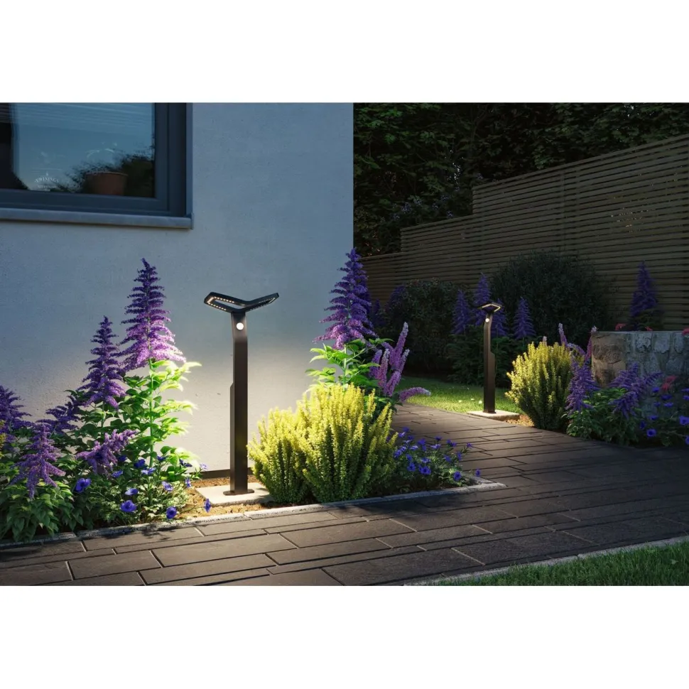 LED-pollarivalaisin Paulmann Alara Smart Home Zigbee 3.0 665mm hämäräohjattu liiketunnistin IR RGBW+ 10W 450lm antrasiitti