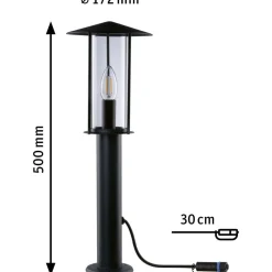 LED-pollarivalaisin Paulmann Plug & Shine Classic, IP44, 3000K, antrasiitti