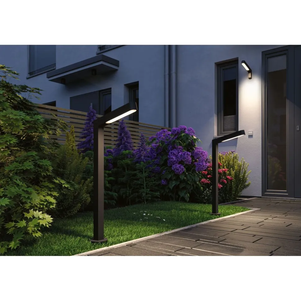 LED-pollarivalaisin Paulmann Plug & Shine Ito, IP65, 3000K, pystysuuntainen säätö, antrasiitti