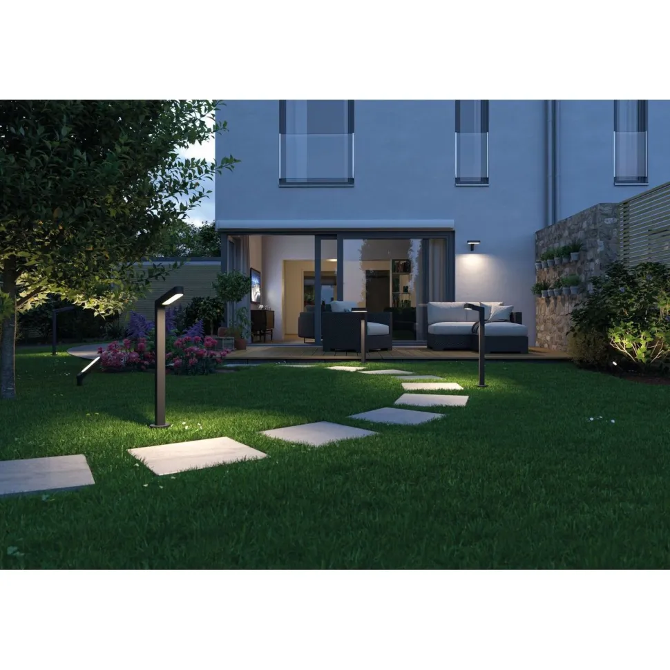 LED-pollarivalaisin Paulmann Plug & Shine Ito, IP65, 3000K, pystysuuntainen säätö, antrasiitti