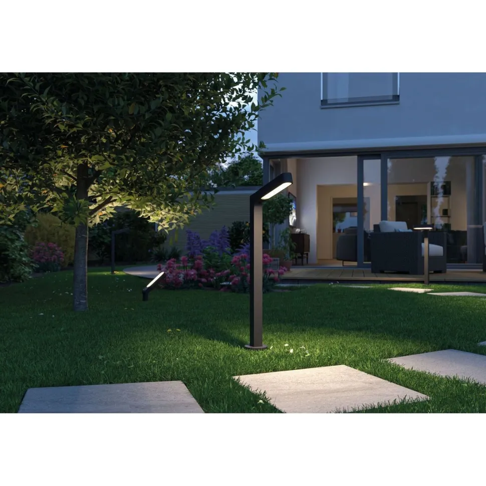 LED-pollarivalaisin Paulmann Plug & Shine Ito, IP65, 3000K, pystysuuntainen säätö, antrasiitti