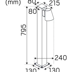LED-pollarivalaisin Hide-a-lite Cone Pillar 3000K antrasiitti