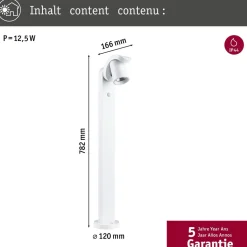 LED-pollarivalaisin liiketunnistimella Paulmann Cuff, 78.2cm, IP44, 3000K, korroosionkestävä, antrasiitti