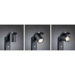 LED-pollarivalaisin liiketunnistimella Paulmann Cuff, 78.2cm, IP44, 3000K, korroosionkestävä, antrasiitti