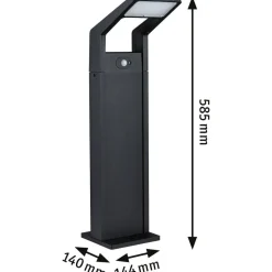 LED-pollarivalaisin liiketunnistimella Paulmann Juntea, 58.5cm, IP44, 3000K, antrasiitti
