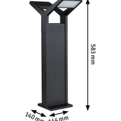 LED-pollarivalaisin liiketunnistimella Paulmann Juntea, 2-osainen, 58.5cm, IP44, 3000K, antrasiitti